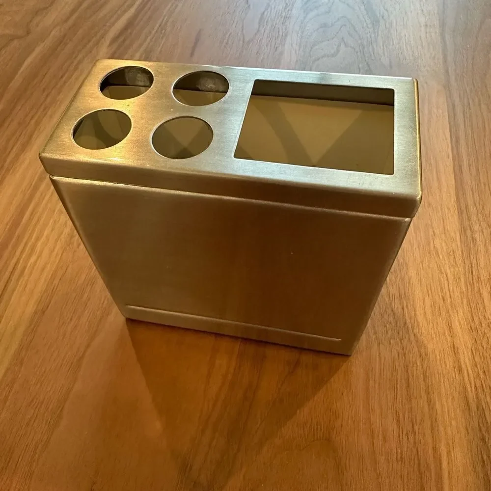 Toothbrush holder, metallic finish, like new